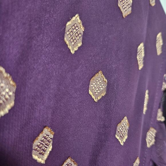 NWT Calvin Klein Shift Dress Sz 8 Aubergine Gold - Picture 10 of 15